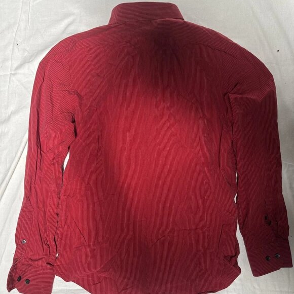 Express Button Up Shirt Mens L Modern Fit Long Sleeve Red - Picture 3 of 7